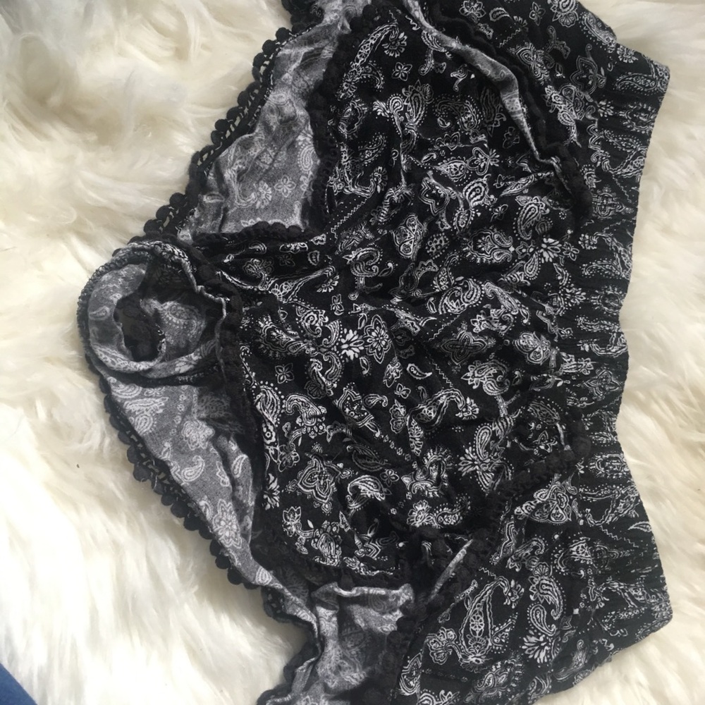 Black and white shorts